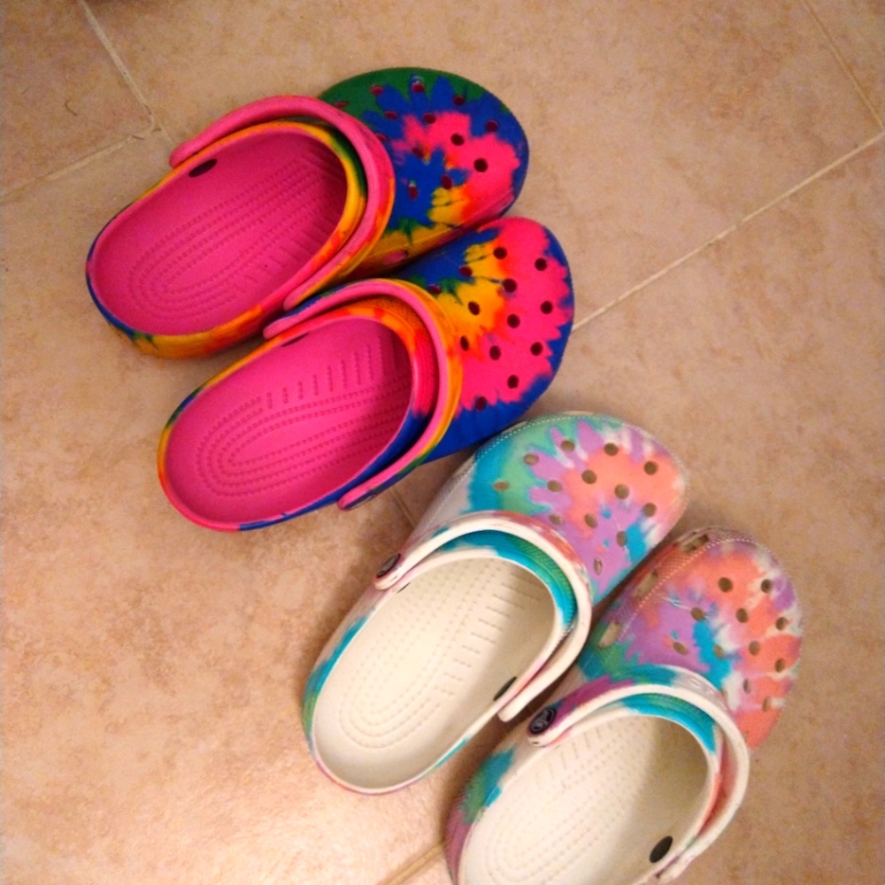 Tie-dye Crocs